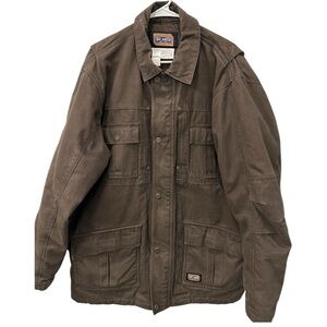 Big Smith Men's L Dark Brown Work Coat Barn Field Chore Jacket Rugged Canvas
